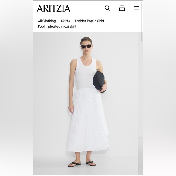 Aritzia Dresses & Skirts - Aritzia Poplin White Ladder Skirt